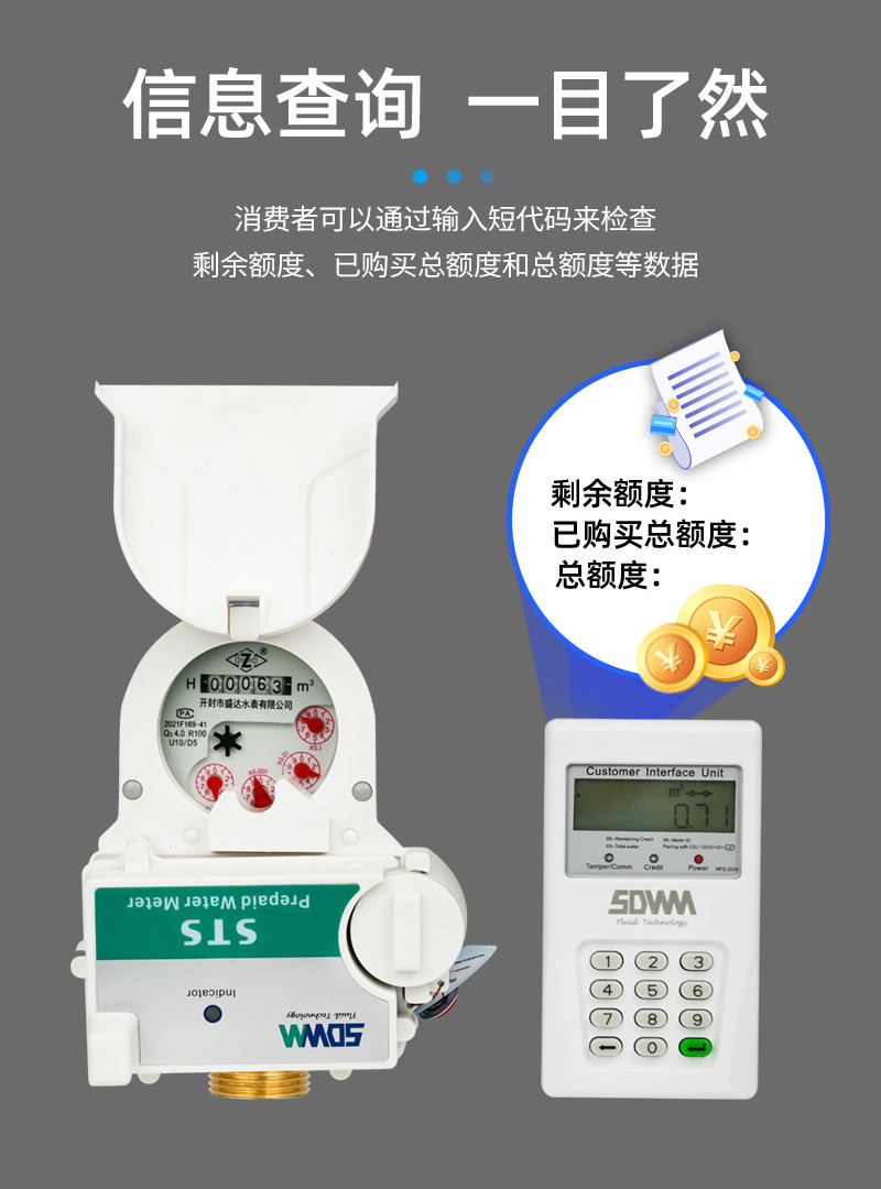不銹鋼STS預(yù)付費(fèi)一體式水表